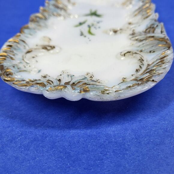 Victorian White Milk Glass Dresser Tray Dithridge? Antique Rectangular 8"x4" - Picture 9 of 12